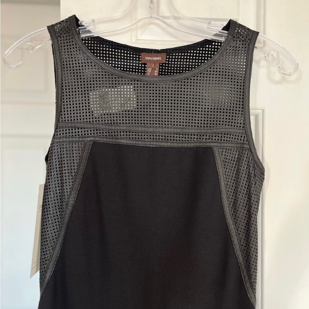 BNWT Danier Veronique leather mesh dress